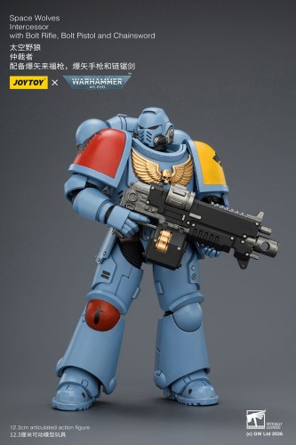 Space Wolves Intercessor with Bolt Rifle, Bolt Pistol and Chainsword – Figurka JoyToy Warhammer 40k 1/18 12 cm
