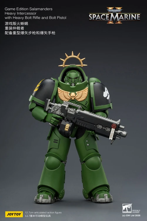 Salamanders Heavy Intercessor with Heavy Bolt Rifle and Bolt Pistol – Figurka JoyToy Warhammer 40k Space Marine 2 1/18 1