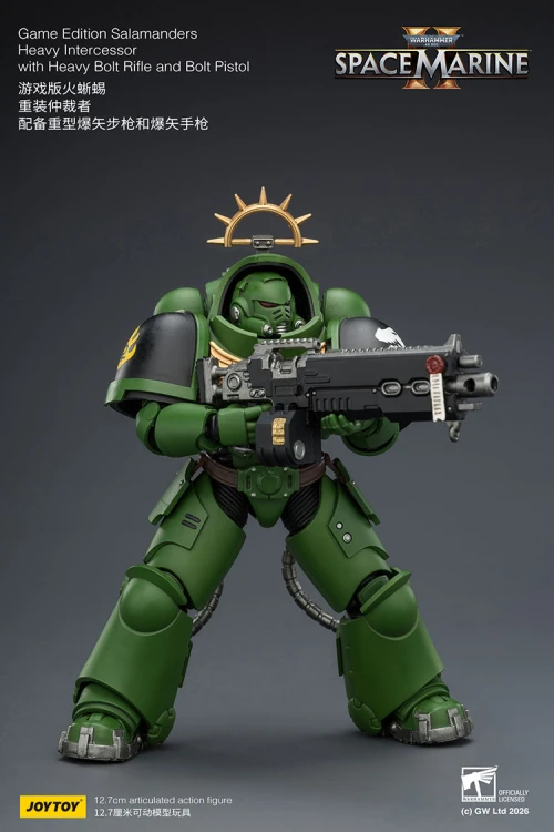 Salamanders Heavy Intercessor with Heavy Bolt Rifle and Bolt Pistol – Figurka JoyToy Warhammer 40k Space Marine 2 1/18 1