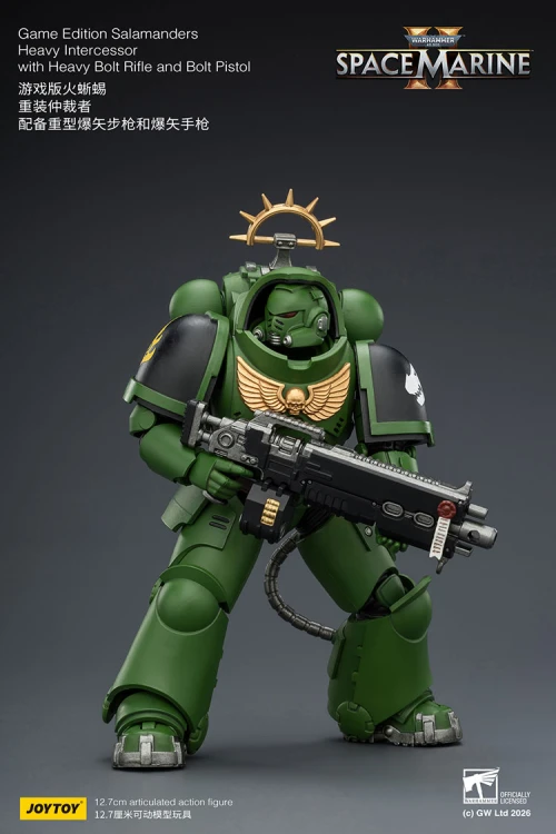Salamanders Heavy Intercessor with Heavy Bolt Rifle and Bolt Pistol – Figurka JoyToy Warhammer 40k Space Marine 2 1/18 1
