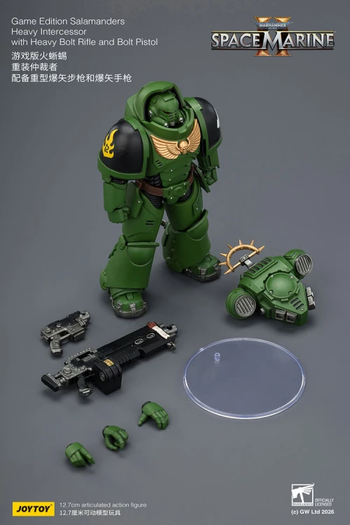 Salamanders Heavy Intercessor with Heavy Bolt Rifle and Bolt Pistol – Figurka JoyToy Warhammer 40k Space Marine 2 1/18 1