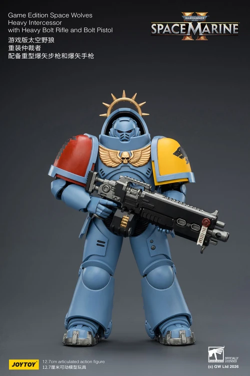 Space Wolves Heavy Intercessor with Heavy Bolt Rifle and Bolt Pistol – Figurka JoyToy Warhammer 40k Space Marine 2 1/18 