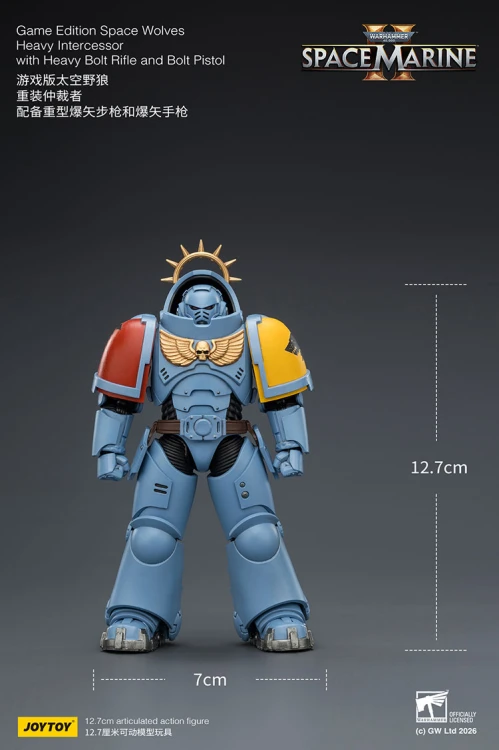 Space Wolves Heavy Intercessor with Heavy Bolt Rifle and Bolt Pistol – Figurka JoyToy Warhammer 40k Space Marine 2 1/18 
