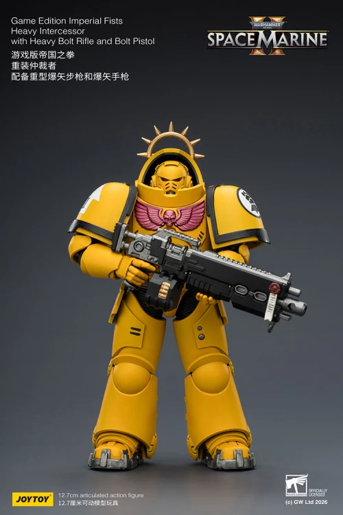 Imperial Fists Heavy Intercessor with Heavy Bolt Rifle and Bolt Pistol – Figurka JoyToy Warhammer 40k Space Marine 2 1/1
