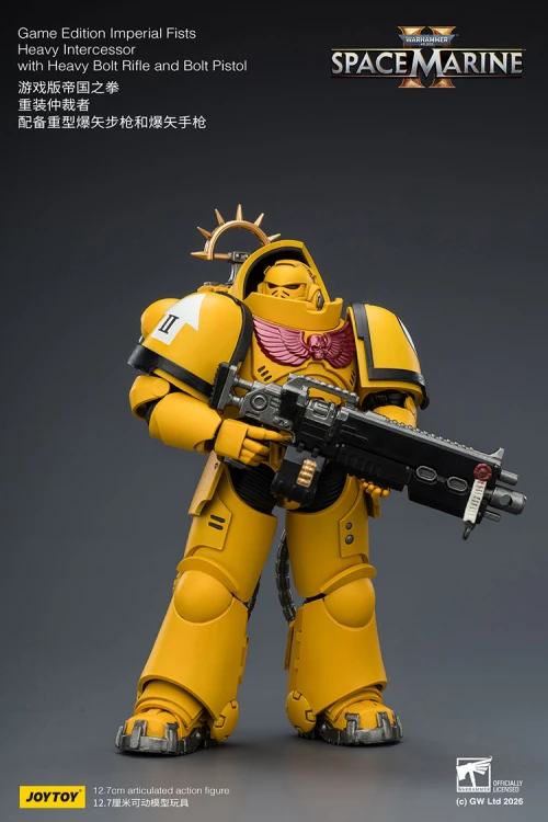 Imperial Fists Heavy Intercessor with Heavy Bolt Rifle and Bolt Pistol – Figurka JoyToy Warhammer 40k Space Marine 2 1/1