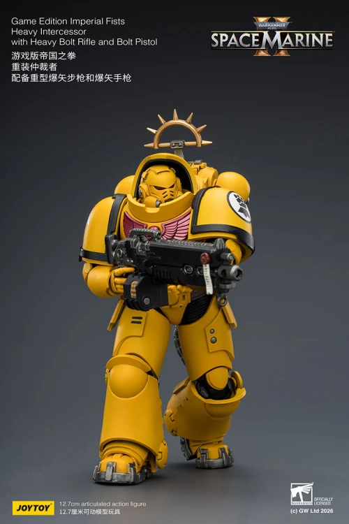 Imperial Fists Heavy Intercessor with Heavy Bolt Rifle and Bolt Pistol – Figurka JoyToy Warhammer 40k Space Marine 2 1/1
