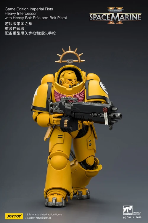 Imperial Fists Heavy Intercessor with Heavy Bolt Rifle and Bolt Pistol – Figurka JoyToy Warhammer 40k Space Marine 2 1/1