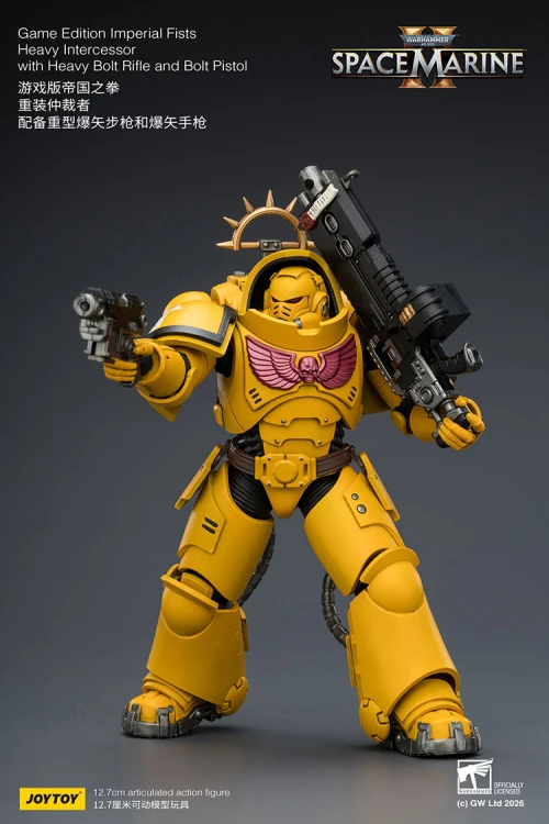 Imperial Fists Heavy Intercessor with Heavy Bolt Rifle and Bolt Pistol – Figurka JoyToy Warhammer 40k Space Marine 2 1/1