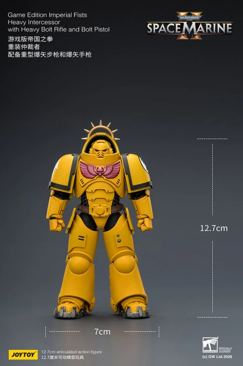 Imperial Fists Heavy Intercessor with Heavy Bolt Rifle and Bolt Pistol – Figurka JoyToy Warhammer 40k Space Marine 2 1/1