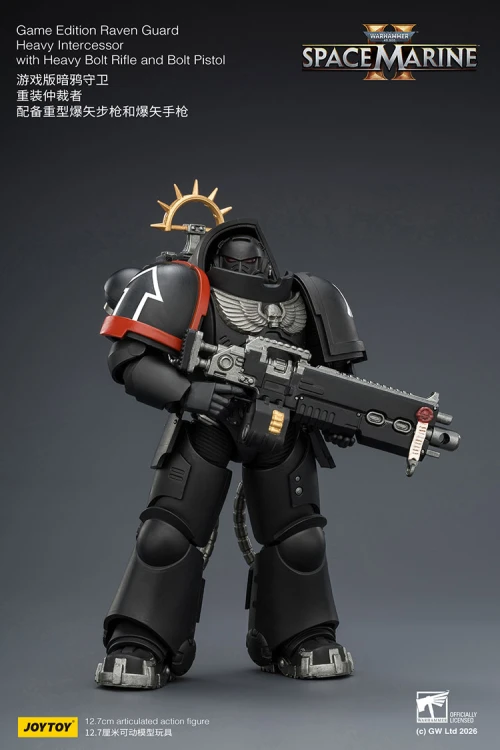 Raven Guard Heavy Intercessor with Heavy Bolt Rifle and Bolt Pistol – Figurka JoyToy Warhammer 40k Space Marine 2 1/18 1