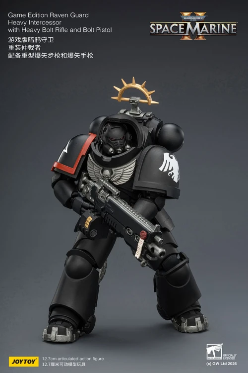 Raven Guard Heavy Intercessor with Heavy Bolt Rifle and Bolt Pistol – Figurka JoyToy Warhammer 40k Space Marine 2 1/18 1