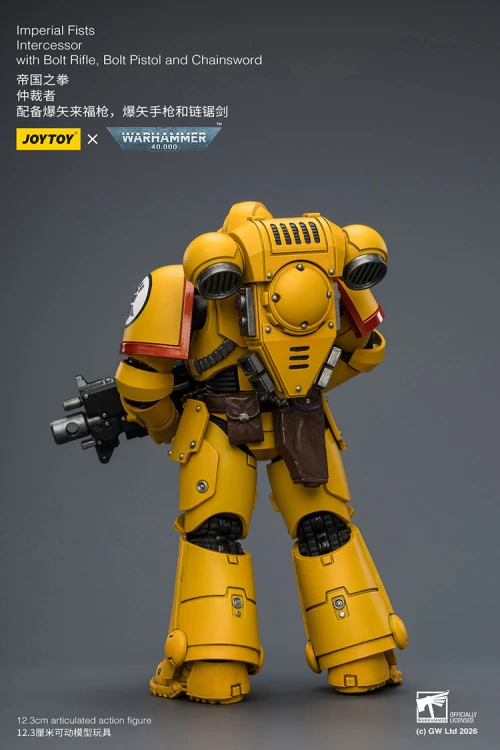 Imperial Fists Intercessor with Bolt Rifle, Bolt Pistol and Chainsword – Figurka JoyToy Warhammer 40k 1/18 12 cm