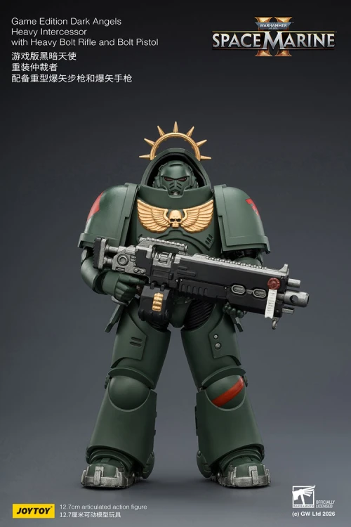 Dark Angels Heavy Intercessor with Heavy Bolt Rifle and Bolt Pistol – Figurka JoyToy Warhammer 40k Space Marine 2 1/18 1
