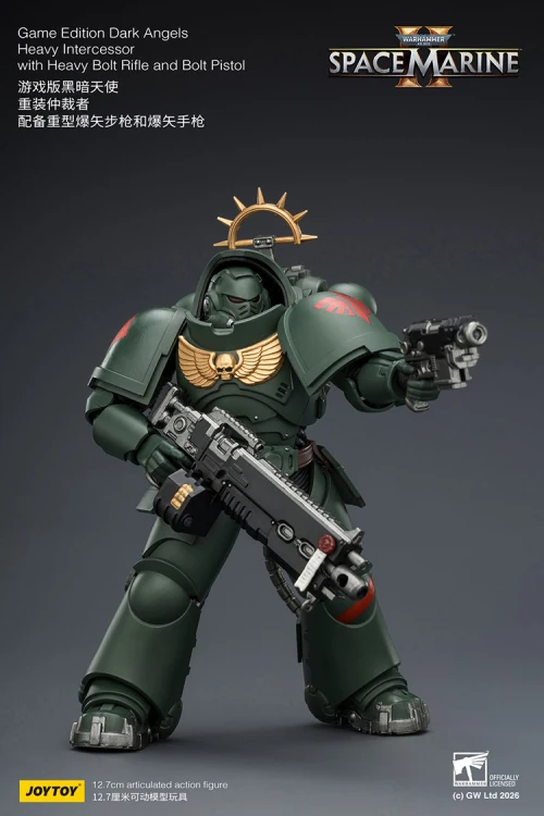 Dark Angels Heavy Intercessor with Heavy Bolt Rifle and Bolt Pistol – Figurka JoyToy Warhammer 40k Space Marine 2 1/18 1
