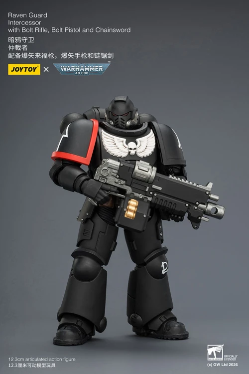 Raven Guard Intercessor with Bolt Rifle, Bolt Pistol and Chainsword – Figurka JoyToy Warhammer 40k 1/18 12 cm