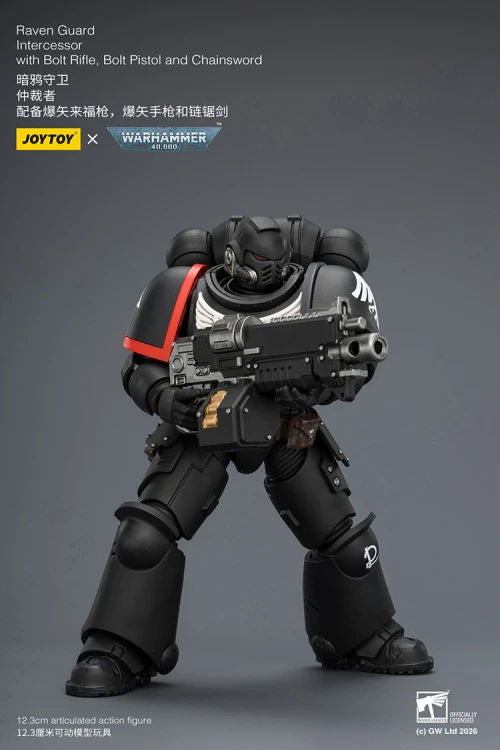 Raven Guard Intercessor with Bolt Rifle, Bolt Pistol and Chainsword – Figurka JoyToy Warhammer 40k 1/18 12 cm