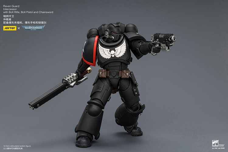 Raven Guard Intercessor with Bolt Rifle, Bolt Pistol and Chainsword – Figurka JoyToy Warhammer 40k 1/18 12 cm