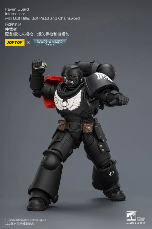 Raven Guard Intercessor with Bolt Rifle, Bolt Pistol and Chainsword – Figurka JoyToy Warhammer 40k 1/18 12 cm
