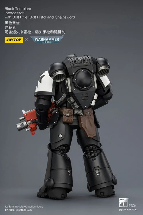 Black Templars Intercessor with Bolt Rifle, Bolt Pistol and Chainsword – Figurka JoyToy Warhammer 40k 1/18 12 cm
