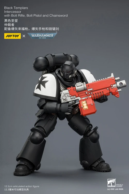 Black Templars Intercessor with Bolt Rifle, Bolt Pistol and Chainsword – Figurka JoyToy Warhammer 40k 1/18 12 cm