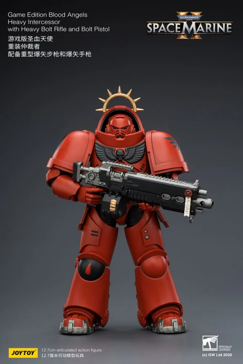 Blood Angels Heavy Intercessor with Heavy Bolt Rifle and Bolt Pistol – Figurka JoyToy Warhammer 40k Space Marine 2 1/18 
