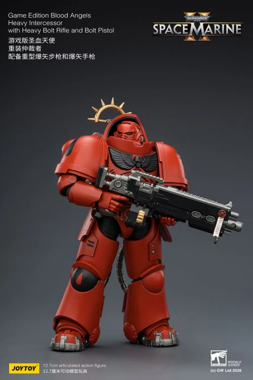 Blood Angels Heavy Intercessor with Heavy Bolt Rifle and Bolt Pistol – Figurka JoyToy Warhammer 40k Space Marine 2 1/18 