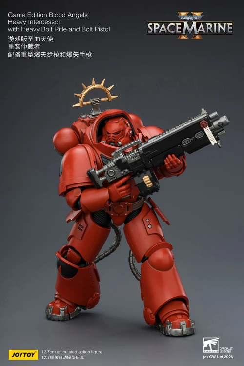 Blood Angels Heavy Intercessor with Heavy Bolt Rifle and Bolt Pistol – Figurka JoyToy Warhammer 40k Space Marine 2 1/18 