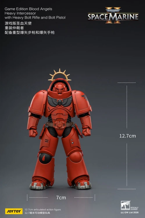 Blood Angels Heavy Intercessor with Heavy Bolt Rifle and Bolt Pistol – Figurka JoyToy Warhammer 40k Space Marine 2 1/18 