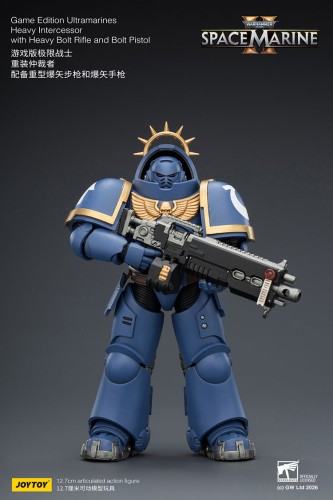 Ultramarines Heavy Intercessor with Heavy Bolt Rifle and Bolt Pistol – Figurka JoyToy Warhammer 40k Space Marine 2 1/18 
