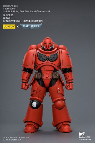 Blood Angels Intercessor with Bolt Rifle, Bolt Pistol and Chainsword – Figurka JoyToy Warhammer 40k 1/18 12 cm