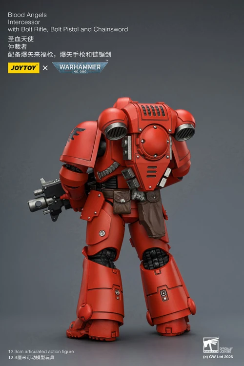 Blood Angels Intercessor with Bolt Rifle, Bolt Pistol and Chainsword – Figurka JoyToy Warhammer 40k 1/18 12 cm