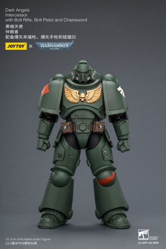 Dark Angels Intercessor with Bolt Rifle, Bolt Pistol and Chainsword – Figurka JoyToy Warhammer 40k 1/18 12 cm
