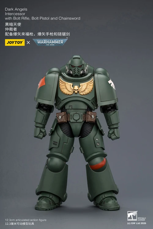 Dark Angels Intercessor with Bolt Rifle, Bolt Pistol and Chainsword – Figurka JoyToy Warhammer 40k 1/18 12 cm