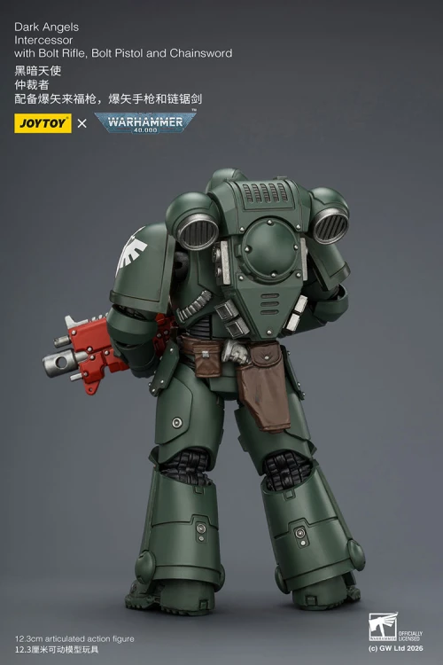 Dark Angels Intercessor with Bolt Rifle, Bolt Pistol and Chainsword – Figurka JoyToy Warhammer 40k 1/18 12 cm