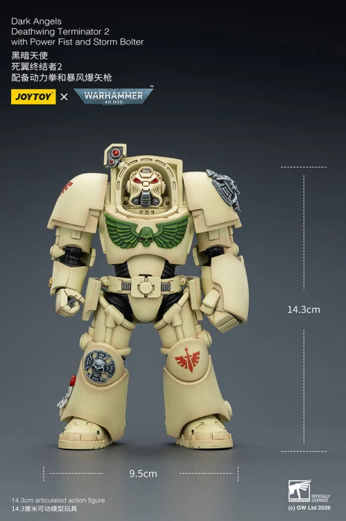 Dark Angels Deathwing Terminator 2 with Power Fist and Storm Bolter – Figurka JoyToy Warhammer 40k 1/18 14 cm