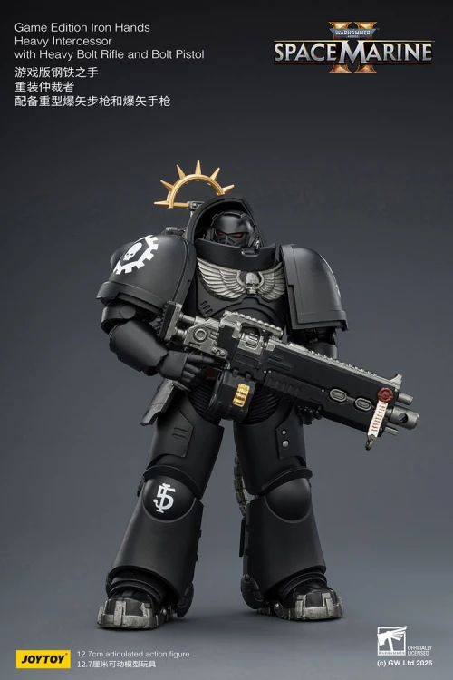Iron Hands Heavy Intercessor with Heavy Bolt Rifle and Bolt Pistol – Figurka JoyToy Warhammer 40k Space Marine 2 1/18 13