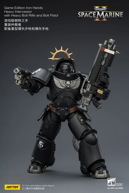 Iron Hands Heavy Intercessor with Heavy Bolt Rifle and Bolt Pistol – Figurka JoyToy Warhammer 40k Space Marine 2 1/18 13