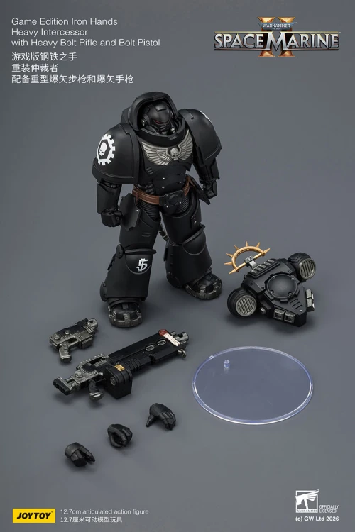 Iron Hands Heavy Intercessor with Heavy Bolt Rifle and Bolt Pistol – Figurka JoyToy Warhammer 40k Space Marine 2 1/18 13