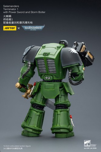 Salamanders Terminator 1 with Power Sword and Storm Bolter – Figurka JoyToy Warhammer 40k 1/18 14 cm