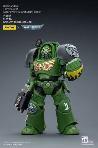 Salamanders Terminator 2 with Power Fist and Storm Bolter – Figurka JoyToy Warhammer 40k 1/18 14 cm
