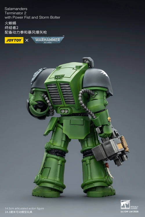 Salamanders Terminator 2 with Power Fist and Storm Bolter – Figurka JoyToy Warhammer 40k 1/18 14 cm