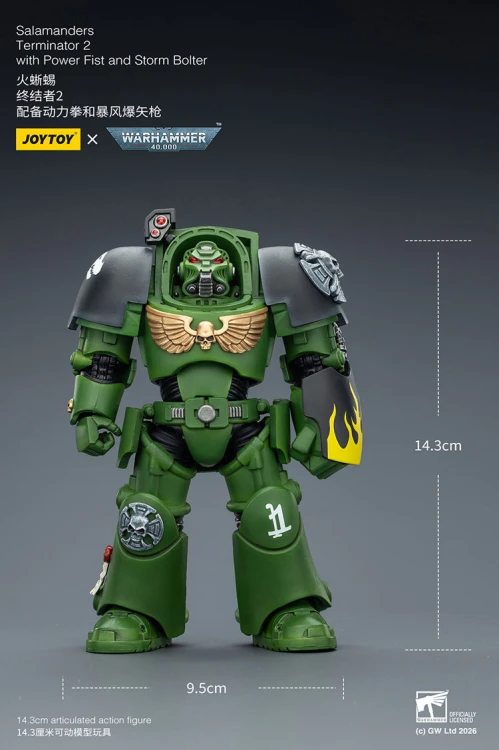 Salamanders Terminator 2 with Power Fist and Storm Bolter – Figurka JoyToy Warhammer 40k 1/18 14 cm