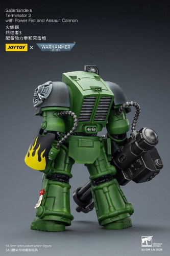 Salamanders Terminator 3 with Power Fist and Assault Cannon – Figurka JoyToy Warhammer 40k 1/18 14 cm