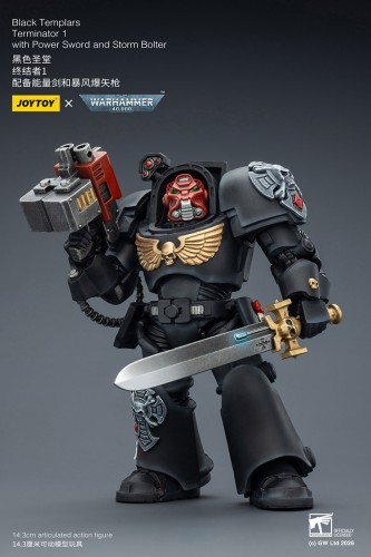 Black Templars Terminator 1 with Power Sword and Storm Bolter – Figurka JoyToy Warhammer 40k 1/18 14 cm