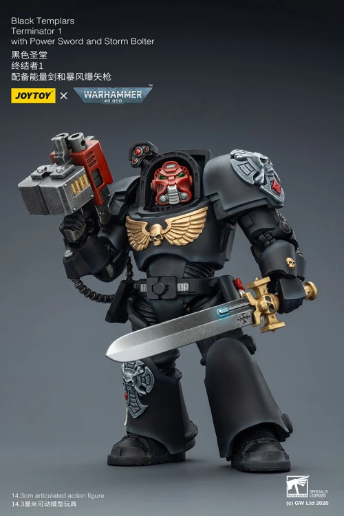 Black Templars Terminator 1 with Power Sword and Storm Bolter – Figurka JoyToy Warhammer 40k 1/18 14 cm