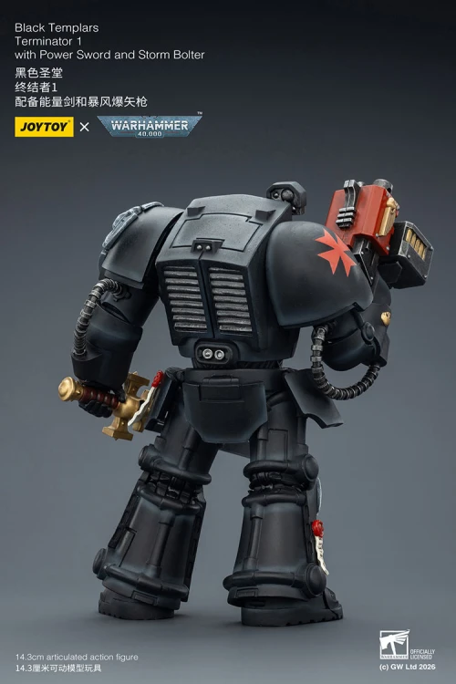 Black Templars Terminator 1 with Power Sword and Storm Bolter – Figurka JoyToy Warhammer 40k 1/18 14 cm