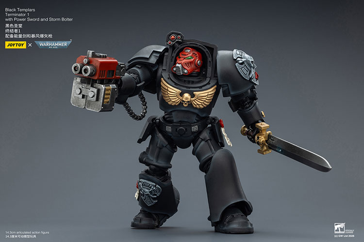 Black Templars Terminator 1 with Power Sword and Storm Bolter – Figurka JoyToy Warhammer 40k 1/18 14 cm
