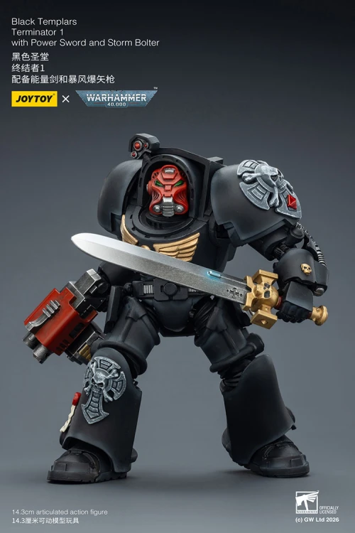 Black Templars Terminator 1 with Power Sword and Storm Bolter – Figurka JoyToy Warhammer 40k 1/18 14 cm