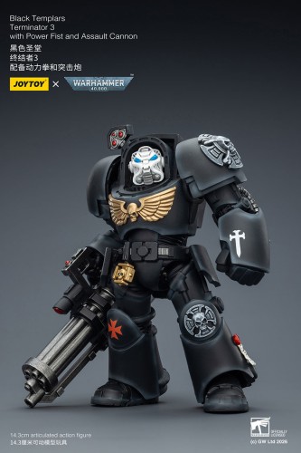 Black Templars Terminator 3 with Power Fist and Assault Cannon – Figurka JoyToy Warhammer 40k 1/18 14 cm