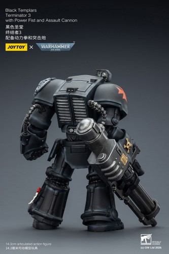 Black Templars Terminator 3 with Power Fist and Assault Cannon – Figurka JoyToy Warhammer 40k 1/18 14 cm